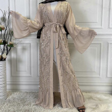 Ramadan Eid Open Abaya Kimono Naisten Luksus Paljettiviitta Dubai Abayat Naisten Sifonki Neuletakki