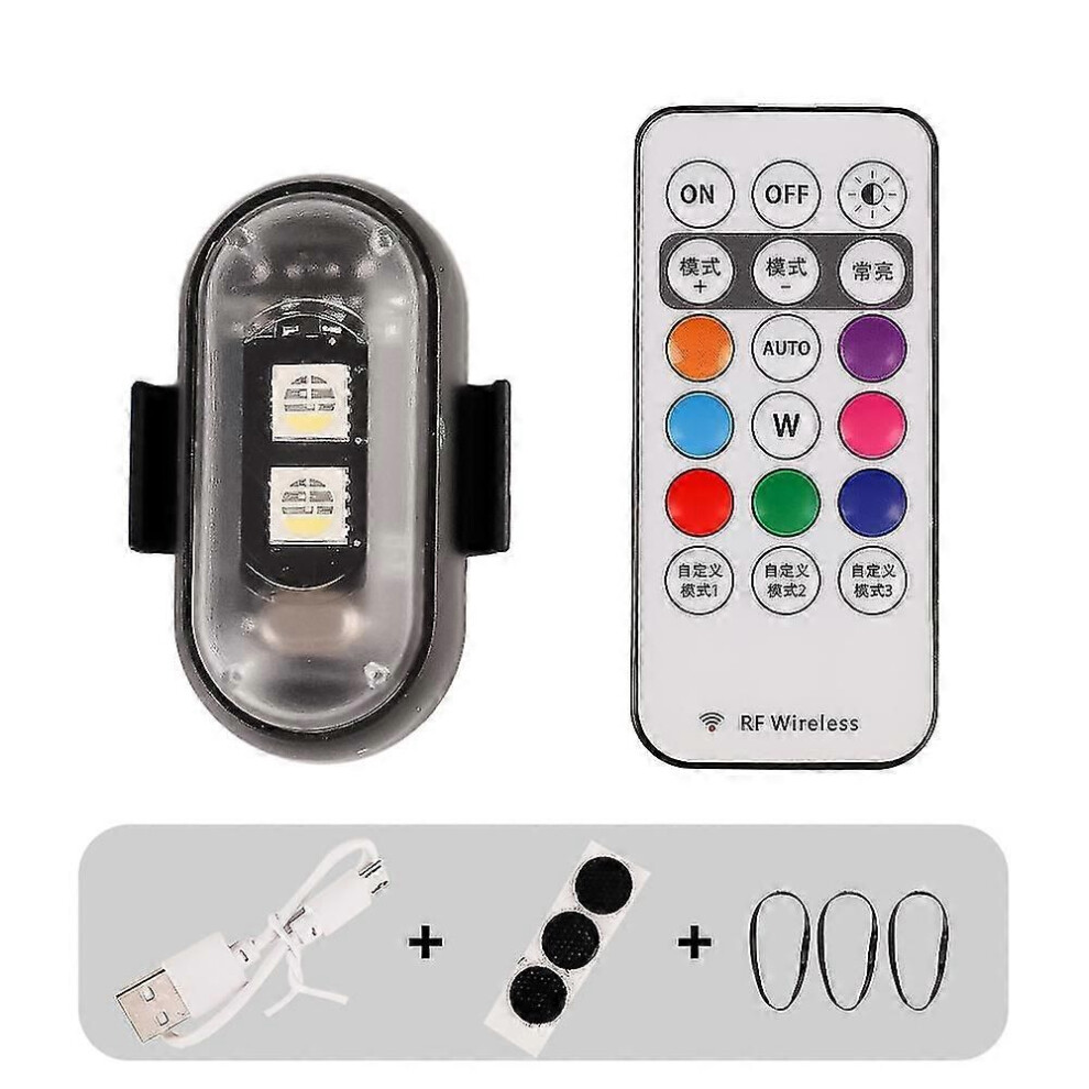Feu d'avertissement LED RVB 7 couleurs pour moto, indicateur universel de sécurité, mini lampe de signalisation