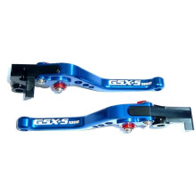 Excelente SUZUKI GSXS1000 2022-2024 JUEGO DE PALANCAS DE FRENO Y EMBRAGUE AZULES CORTAS PISTA CARRETERA
