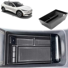 Mach-E 2020-2023 Accessories ABS Materia Armrest Storage Box Organizer Center Console Tray.