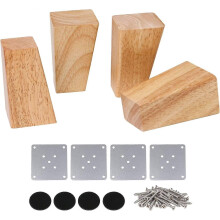 4x6x10cm Holz Quadratische Möbel Beine Sofa Couch Bein mit Schrauben Möbel Hardware für Home Pack von