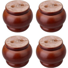 Rotbraun 7,8x6,2 cm Holz Runde Beine Sofa Couch Bein Möbel Zubehör für Schrank Hardware Pack von