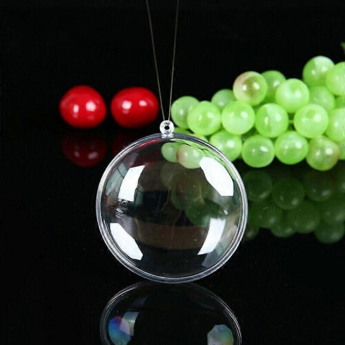 Adornos navideños iridiscentes transparentes de círculo plano, rellenables, 5 unidades 1