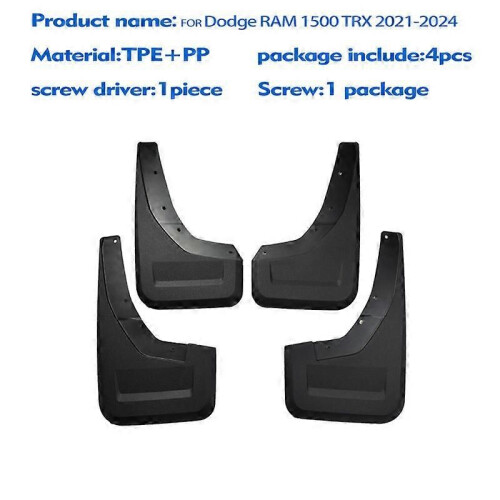 Lot De 4 Bavettes Garde-Boue ECOTRIC Pour Dodge Ram 1500 2009-2018 - Avant Et Arrière Avec Élargisseurs