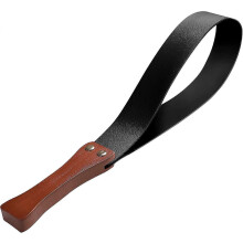 Pagaia in pelle con manico in legno antiscivolo, frustino da equitazione resistente per cavalli, frustini