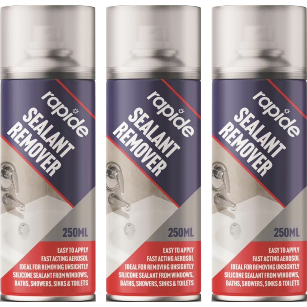 3 x 250ml Sealant Remover Silicone can Window Baths Shower Sink Toilet
