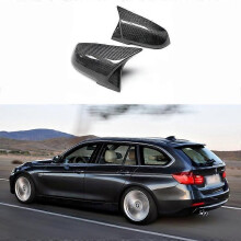 Coque de rétroviseur en fibre de carbone pour BMW Série 1, 2, 3 F20, F30, F31 (13-18), avec décoration