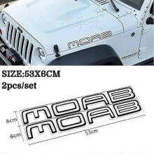 Lot de 2 autocollants pour capot avant et arrière de voiture, pour Jeep, Rubicon, Wranngler, MOAB, SAHARA,