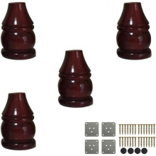 Patas de madera para muebles, 4 piezas de patas de madera maciza para muebles, patas de madera para