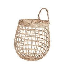 Cesta colgante de ratán para frutas, cesta decorativa para colgar en la pared, para cebollas, ajos y