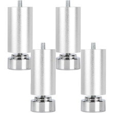 Packung mit 4 verstellbaren Möbelbeinen, Sofabeinen aus Aluminiumlegierung, runden Küchenfüßen aus Metall,