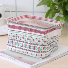 Cesta de almacenamiento DIY para oficina, escritorio, organizador, plegable, de lino, caja de almacenamiento