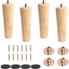Verstellbare Schrankbeine, 4 Stück, 15 cm, Holzmöbelbeine, 6 Zoll, Massivholz, Ersatzmöbelfüße