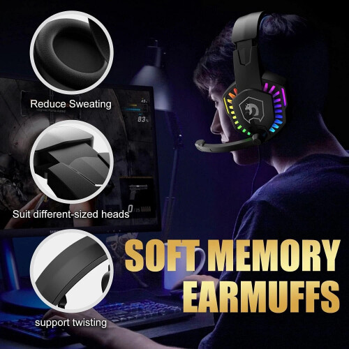 Gaming Keyboard Mouse and Headset Set LED Rainbow For PC MAC PS4 Xbox 2