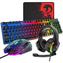 Gaming Keyboard Mouse and Headset Set LED Rainbow For PC MAC PS4 Xbox