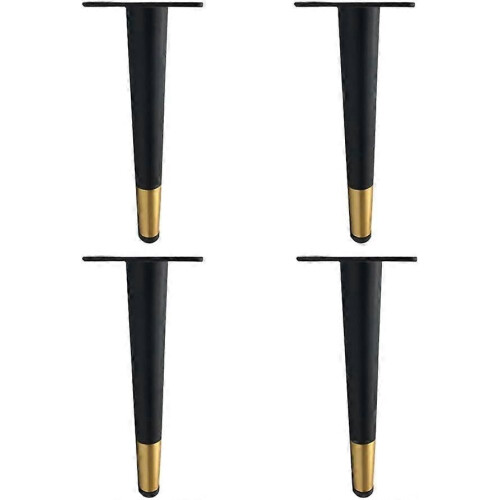 Meubelpoten, verstelbaar, 4 stuks, in hoogte verstelbaar, zwart, verstelbare poten, metaal, voor meubels, met schroeven, voor bank, bed, voeten, meubels, nachtkastje, bankpoten (25-43 cm