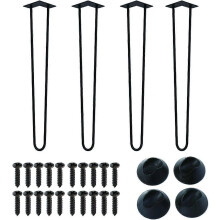Verstelbare kastpoten 6 inch haarspeldpoten, 4 stuks zware metalen meubelpoten met rubberen vloerbeschermers