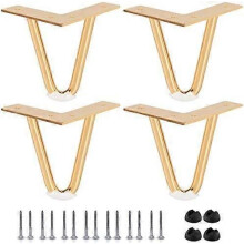 Verstelbare kastpoten 6 inch haarspeldpoten, 4 stuks zware metalen meubelpoten met rubberen vloerbeschermers