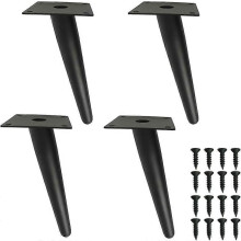 Verstelbare kastpoten 4 stuks schuine tafelpoten, metalen kastpoten, kegelvormige meubelpoten, zwart,
