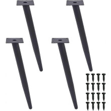 Verstelbare kastpoten 4 stuks schuine tafelpoten, metalen kastpoten, kegelvormige meubelpoten, zwart,