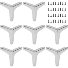 Verstelbare kastpoten 8 stuks 5 inch driehoekige meubelpoten, 13 cm zilveren bankpoot met schroeven,