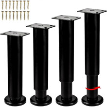 Verstelbare kastpoten 7-13 inch Verstelbare metalen meubelpoten, verpakking van 4 T-vormige roestvrijstalen