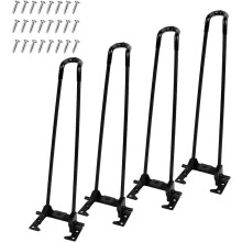 Verstelbare kastpoten 4 stuks opvouwbare tafelpoten (13 inch / 34 cm) van metaal, stevig voor laptoptafel,
