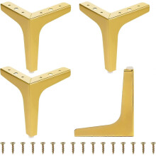 Verstelbare kastpoten, set van 4 meubelpoten, 6 inch/15 cm hoog, moderne metalen driehoekige meubels