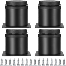 Verstelbare kastpoten 4 stuks zwarte verstelbare poten, 50 * 60 mm roestvrijstalen meubelkastpoten,