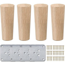 Verstelbare kastpoten 10 inch / 25 cm houten meubelpoten, set van 4 massief houten kegelvormige meubels