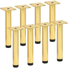 Verstelbare kastpoten 4 inch / 10 cm Verstelbare metalen meubelpoten, verpakking van 8 Ronde gouden