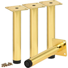 Verstelbare kastpoten 4 inch / 10 cm Verstelbare metalen meubelpoten, verpakking van 8 Ronde gouden