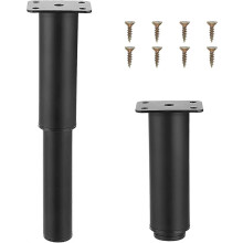 Verstelbare kastpoten 2 stuks Verstelbare bedpoten Zware 18-30cm Zwarte metalen meubelpoten Intrekbaar