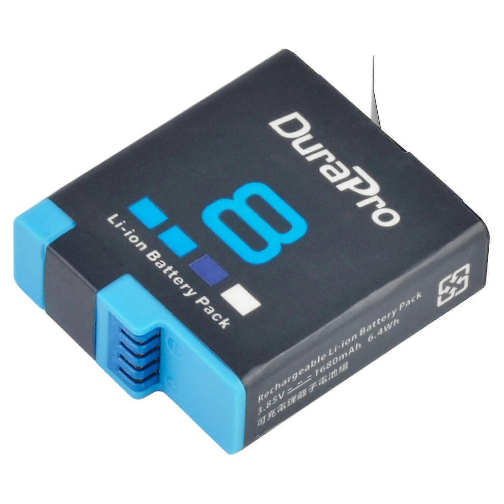 Batterie 1680 mAh pour GoPro Hero 8 + chargeur LED 3 emplacements pour GoPro Hero 8, Go Pro Hero 7/6/5,