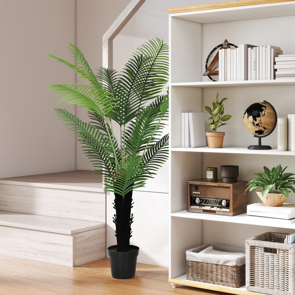 Homcom (L) Artificial Areca Palm Tree With Pe Leaves And Flocked Soil