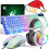 Gaming Keyboard Mouse and Headset Set LED Rainbow For PC MAC PS4 Xbox 1