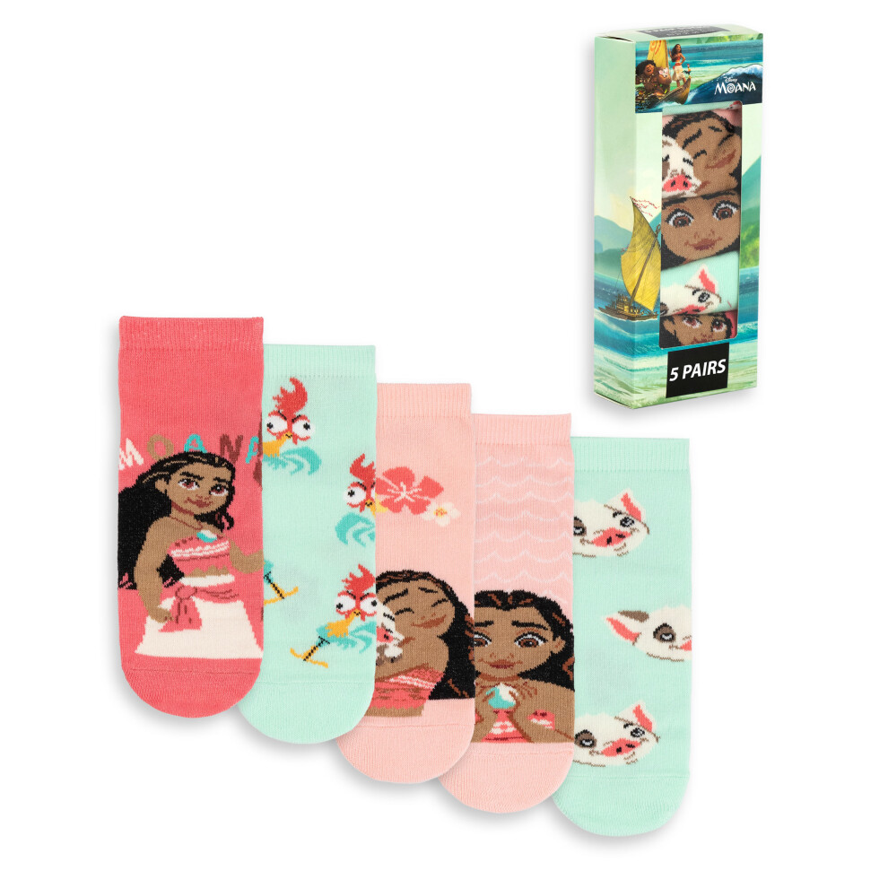Disney Girls Calf Socks Set Of 5 (S Multicoloured)