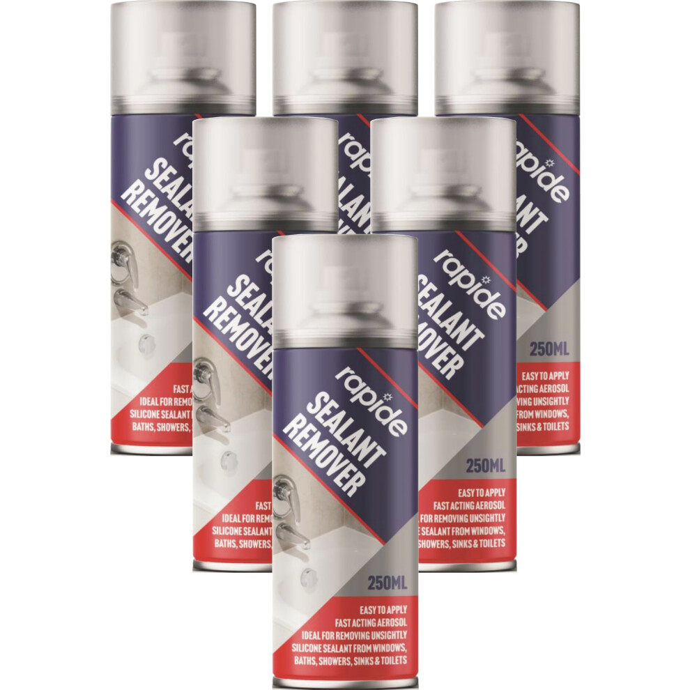 6 x 250ml Sealant Remover Silicone can Window Baths Shower Sink Toilet