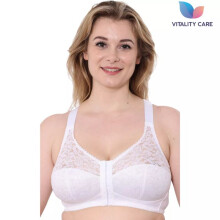 (42, G) Front Fastening Bra Cotton Rich Ladies Non Wired Firm Support Plus Size Whie Bras, UK