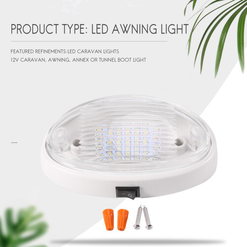 Luce LED 12V con interruttore, tendalino per roulotte, camper e barche, bianca 1