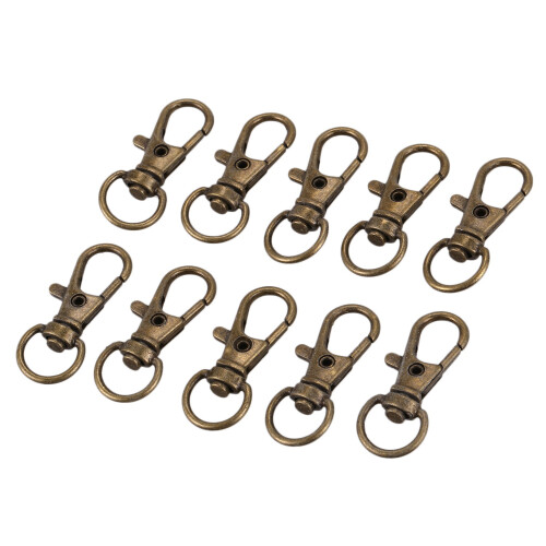 10pcs Metal Clasp Swivel Trigger Clips Snap Hooks Copper 1