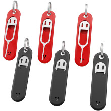 6Pcs SIM Card Removal Tool-Sim Card Tray Pin Removal Tool,Black+Red