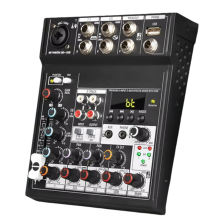 Draagbare Bluetooth audiomixerconsole 5 kanalen geluidskaart USB-weergave