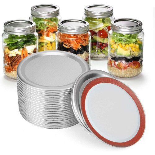 24 PCS Jar Lids, Regular Canning Lids with Silicone Seals Rings 1