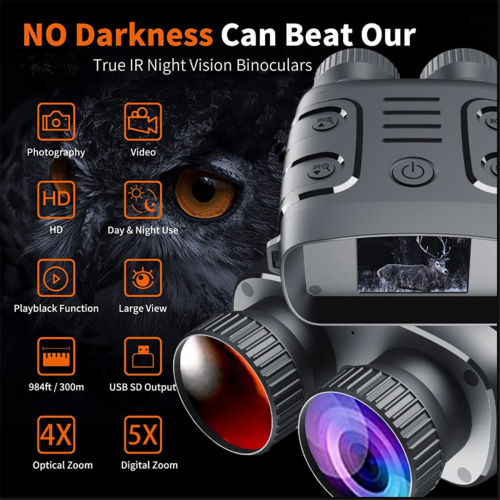 Συσκευή νυχτερινής όρασης υπερύθρων 1080P 5X Binocular για κυνήγι και βαρκάδα 1