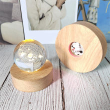 Led Wood Display Stand for 3D Crystal Glass Resin Art Light M A