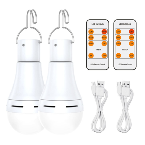 USB Rechargeable Light Bulb,Battery Backup Emergency Light Bulb,2 PCS