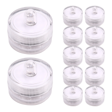 12 peças de luz LED submersível, velas de chá, operadas por bateria