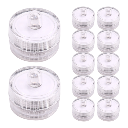 12 luces LED sumergibles, velas de té, funciona con pilas