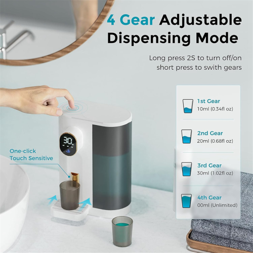 Distributore automatico di collutorio per bagno con 2 tazze e 4 livelli 2
